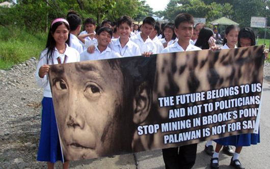 Children protesting against Palawan forest destruction
