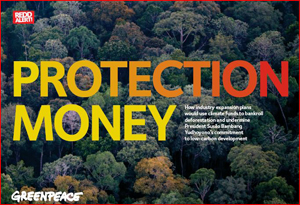 Font cover of Greenpeace report Protection Money